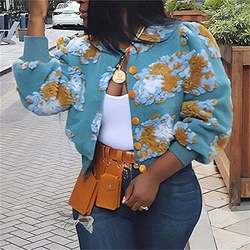 BoTT Pullover Fleele Top (花柄) L Amazon.com: HOULENGS Women's Cropped Floral Print Fleece